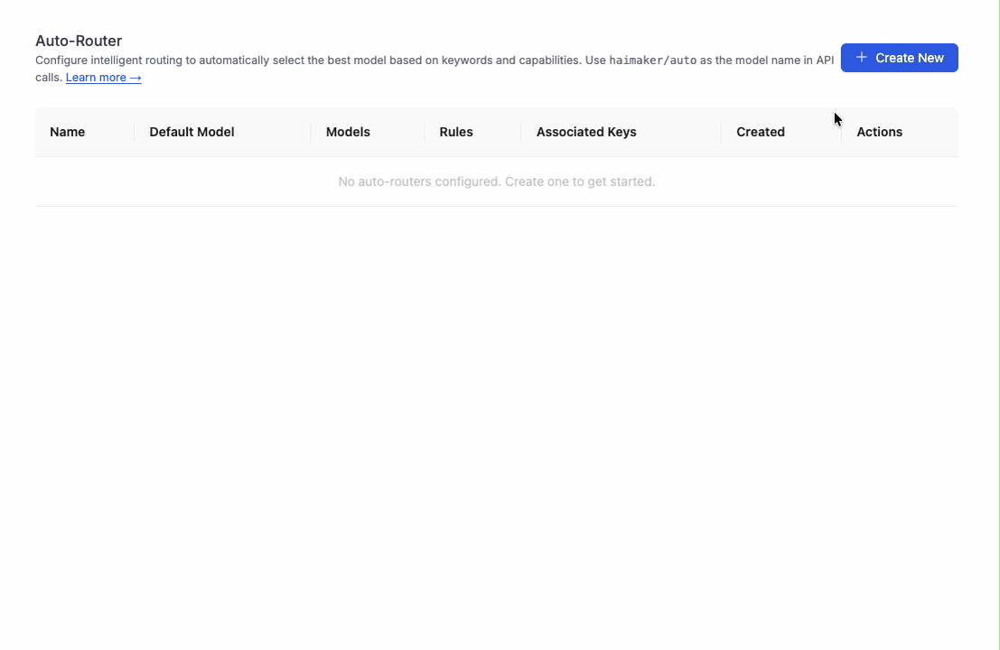 Creating an auto-router in the Haimaker dashboard